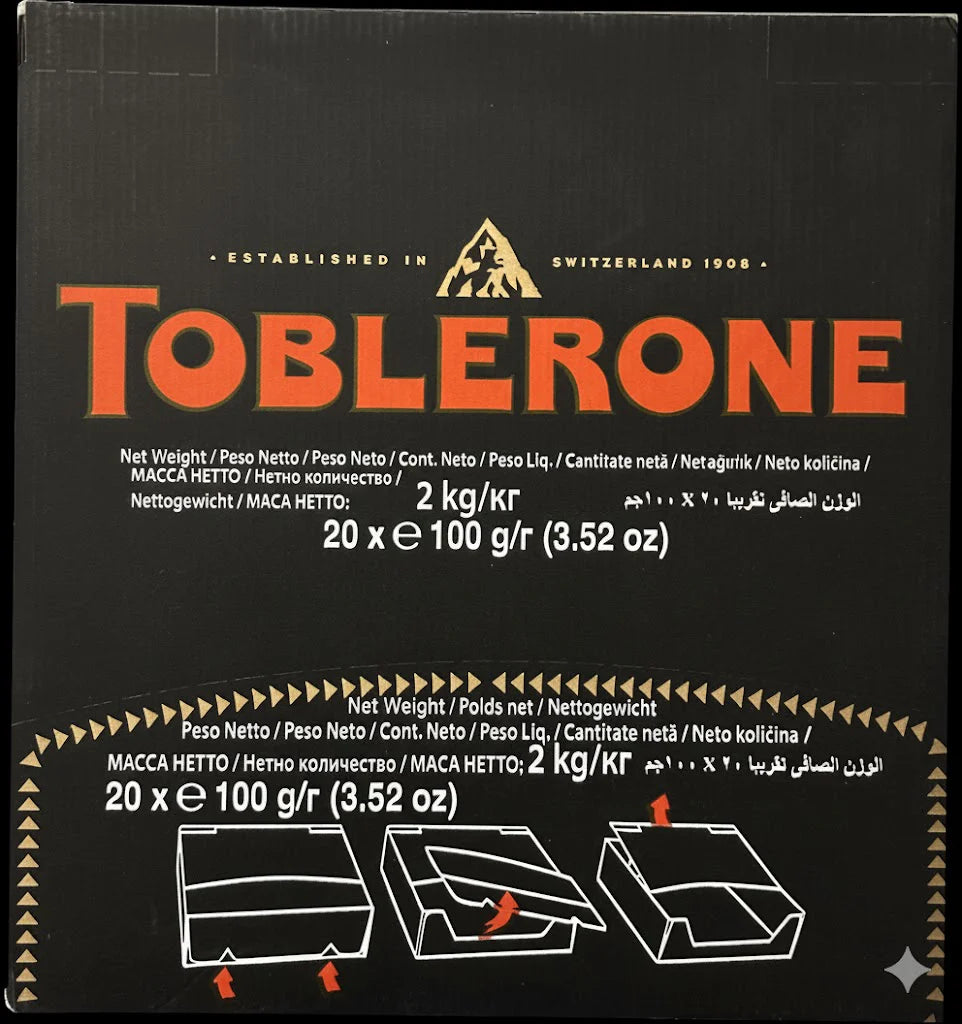 Toblerone Dark Chocolate 3.5 oz (20 Bars Per Box)